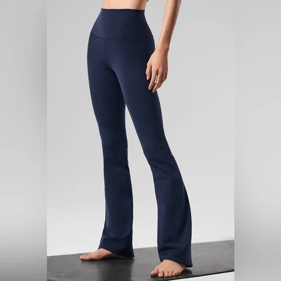ALO Yoga Airbrush High-Waist Bootcut Flare Legging Navy Size XS - Picture 2 of 14